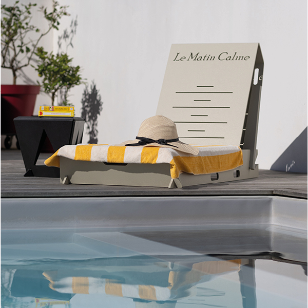 Transat bain de soleil piscine personnalisable odami beige
